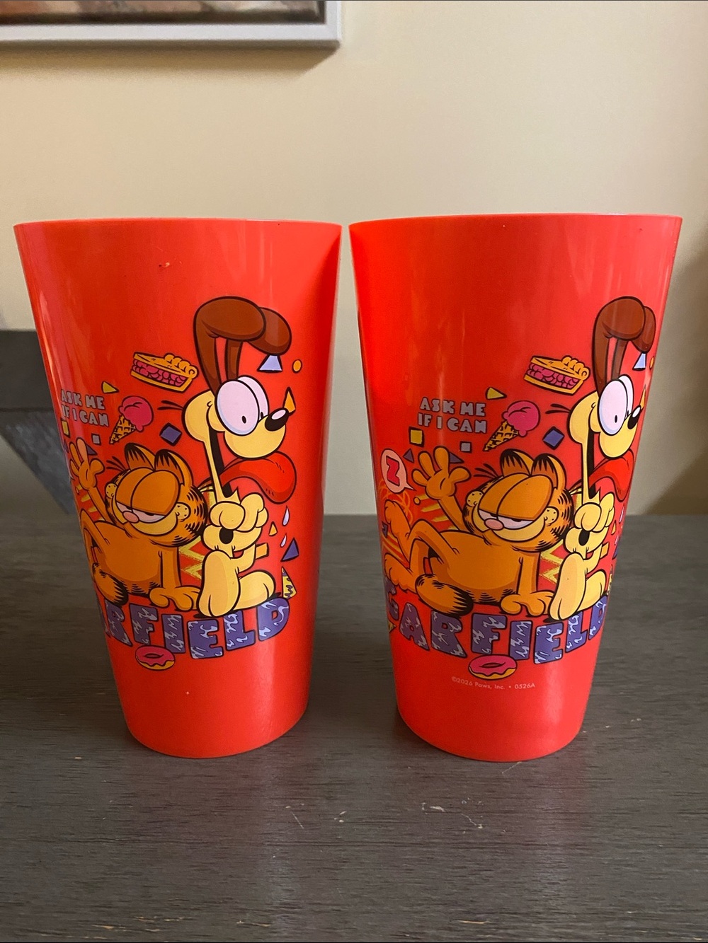Garfield plastic glasses set- 2